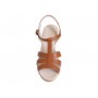 Sandale dama maro din piele naturala cu barete si platforma wedge S134M
